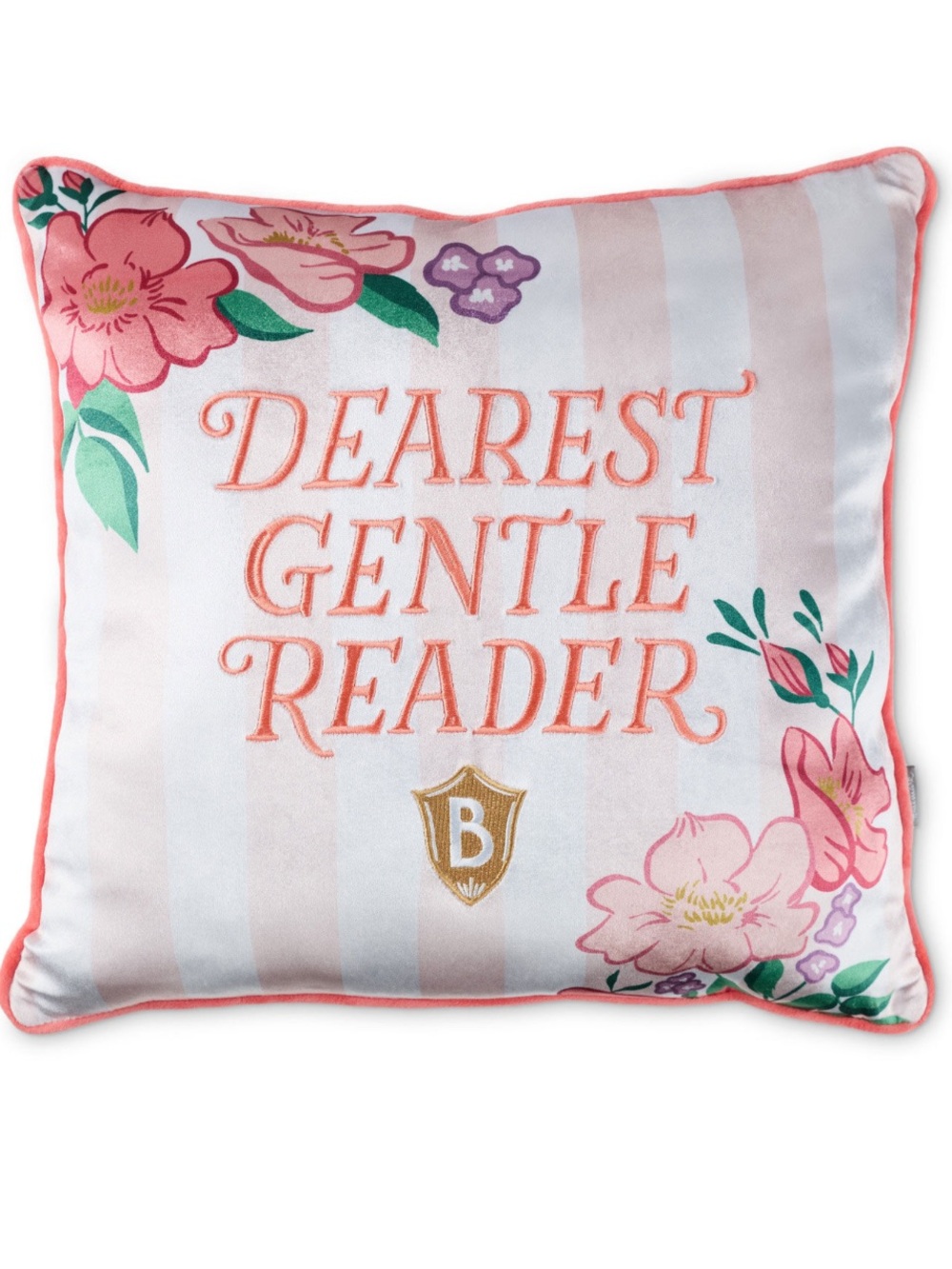 Hallmark Bridgerton Dearest Gentle Reader Decorative Pillow Pink Floral